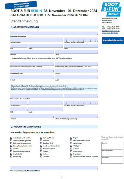 Application form BOAT & FUN BERLIN 2024